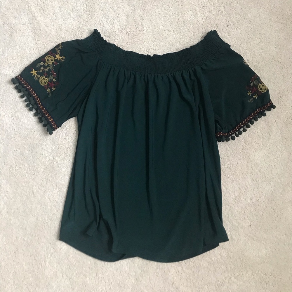 Off Shoulder Embroidered Top